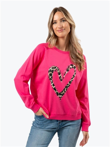 Stella + Gemma Classic Sweater Leopard Heart