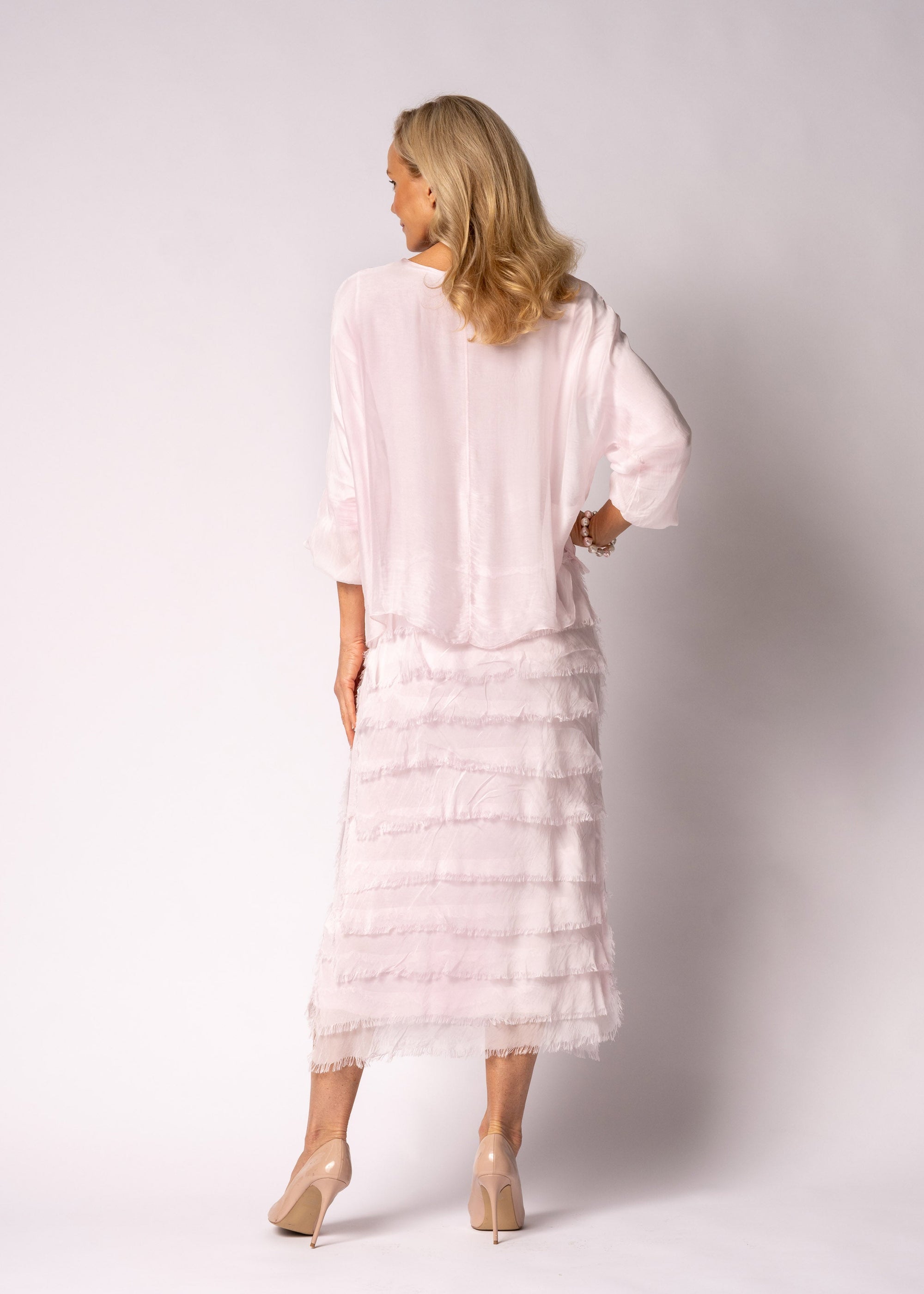 Imagine Fashion Odette Silk Dress | Modena Pink