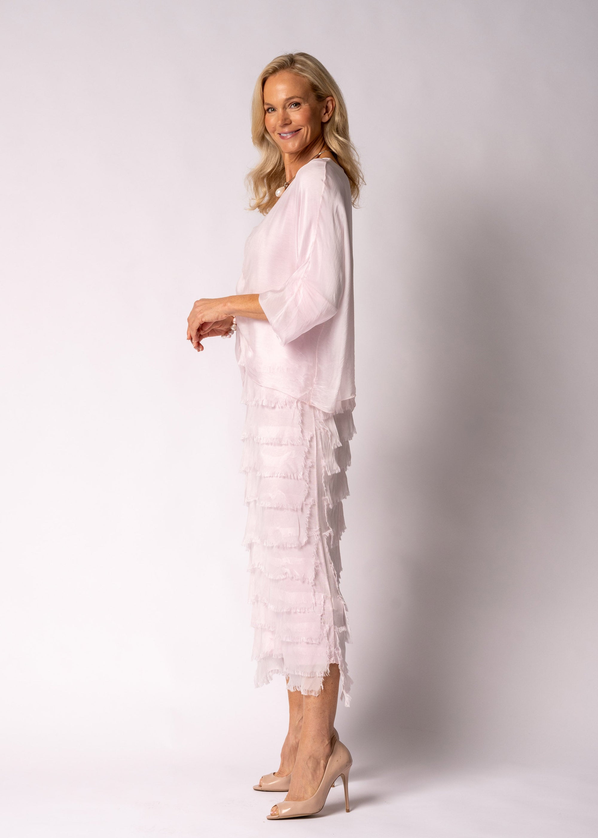 Imagine Fashion Odette Silk Dress | Modena Pink
