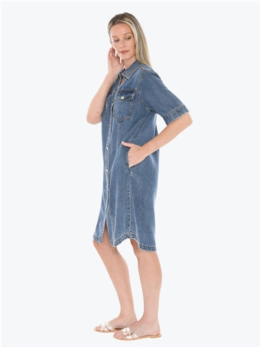 Jump Soft Denim Short Sleeve Dress