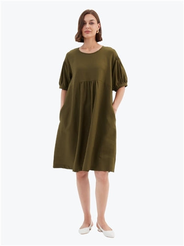 Tirelli Bishop Sleeve Shirring Dress