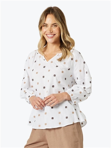 Gordon Smith Rattan Embroidery Top 48221