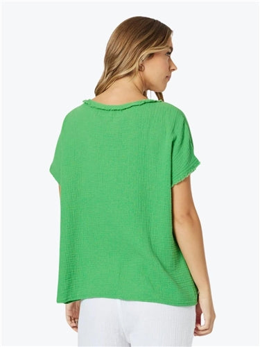 Threadz Byron Cotton V Neck Top 45970