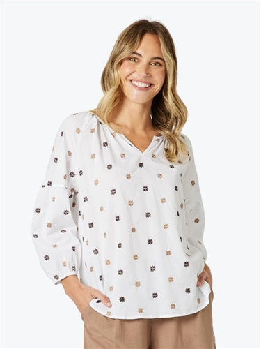 Gordon Smith Rattan Embroidery Top 48221
