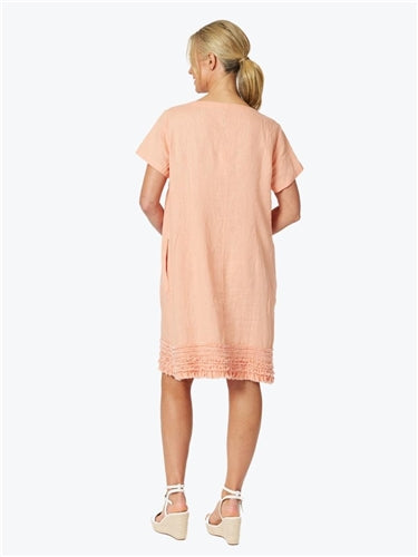 Gordon Smith Ruffle Hem Linen Dress 46000
