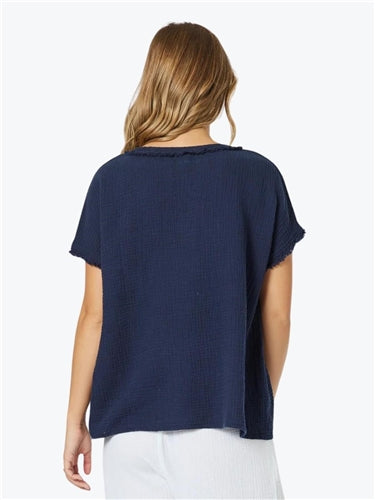 Threadz Byron Cotton V Neck Top 45970