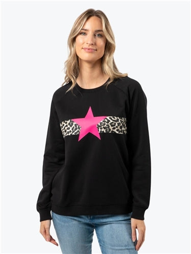 Stella + Gemma Classic Sweater Neon Pink Star