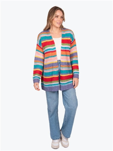Fields Mohair Stripe Cardi FK5019