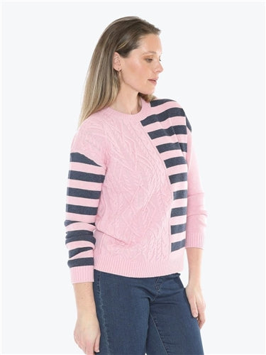 Jump Cable Striped Pullover