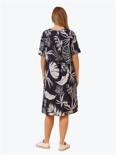 Mystic Monsoon Leaf Print Dress