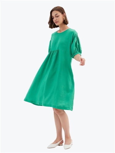 Tirelli Bishop Sleeve Shirring Dress