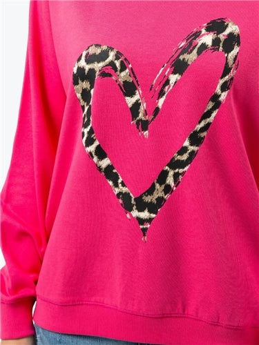 Stella + Gemma Classic Sweater Leopard Heart