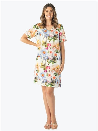 Maglia Floral Linen Dress S443.372
