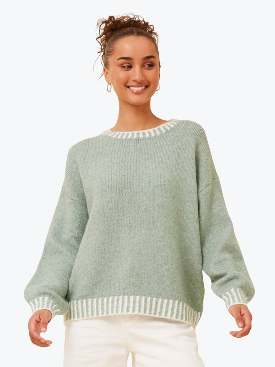CKM Mailani Knit Pullover in Sage