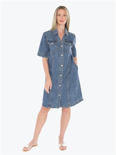 Jump Soft Denim Short Sleeve Dress