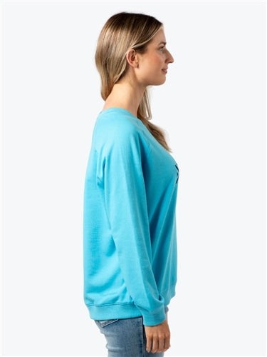 Stella + Gemma Classic Sweater Sky Blue Chevron Cross