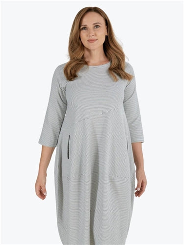 Tirelli Stripe Diagonal Seam Dress