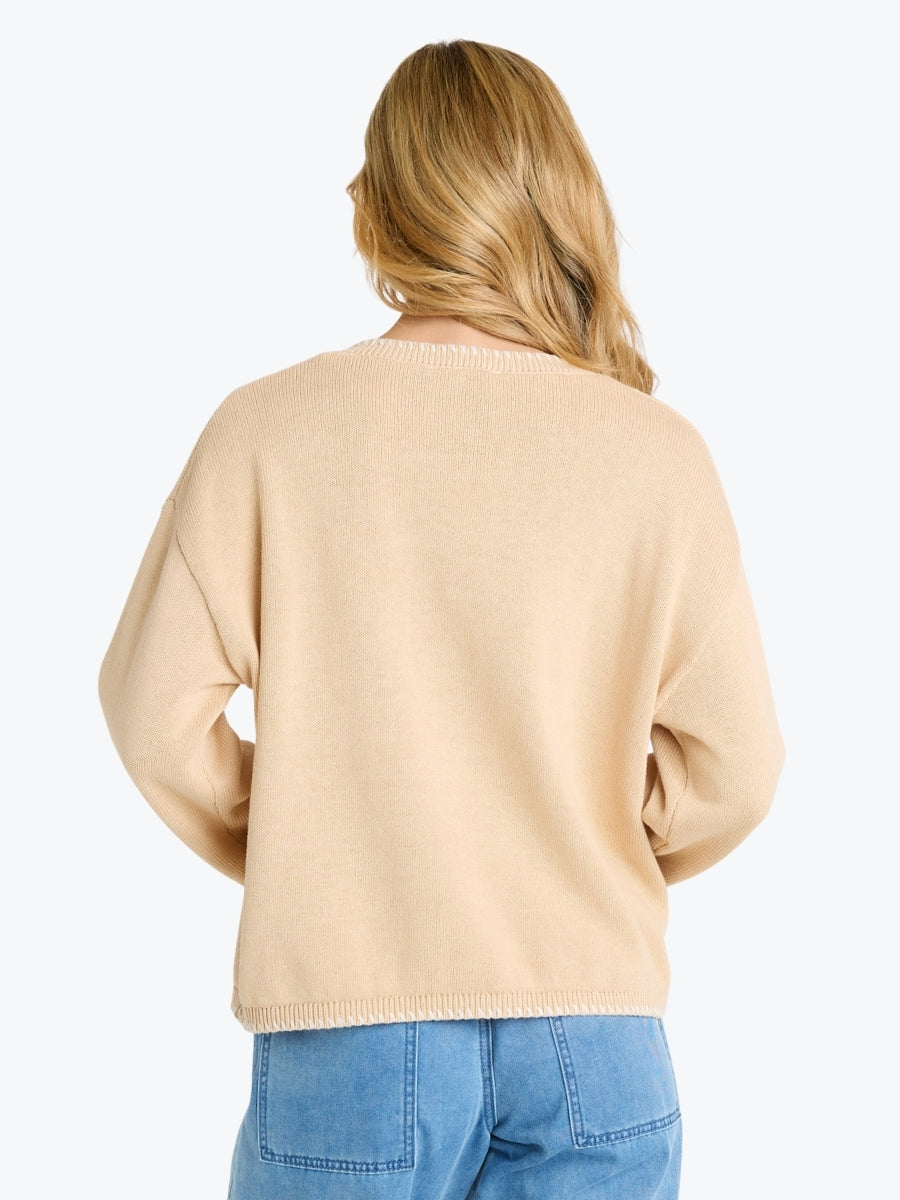 Betty Basics Ascot Stitch Sweater | Cream
