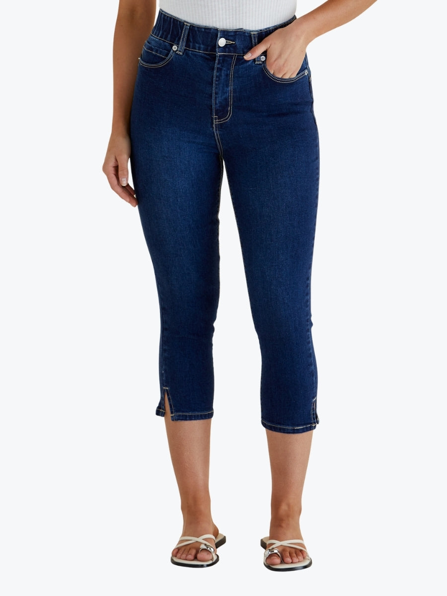 Betty Basics Camila Crop Jean in Midnight Denim