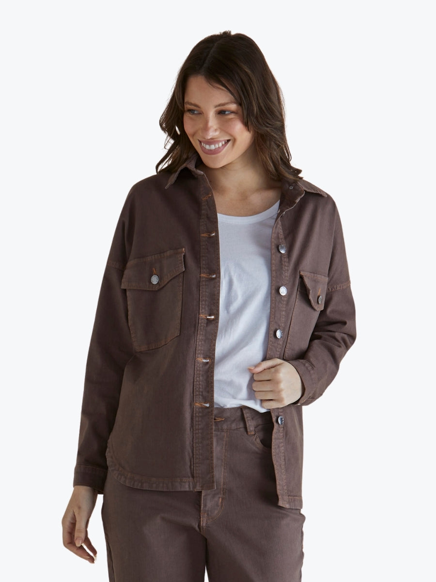 Betty Basics Cherry Denim Shirt BB8376