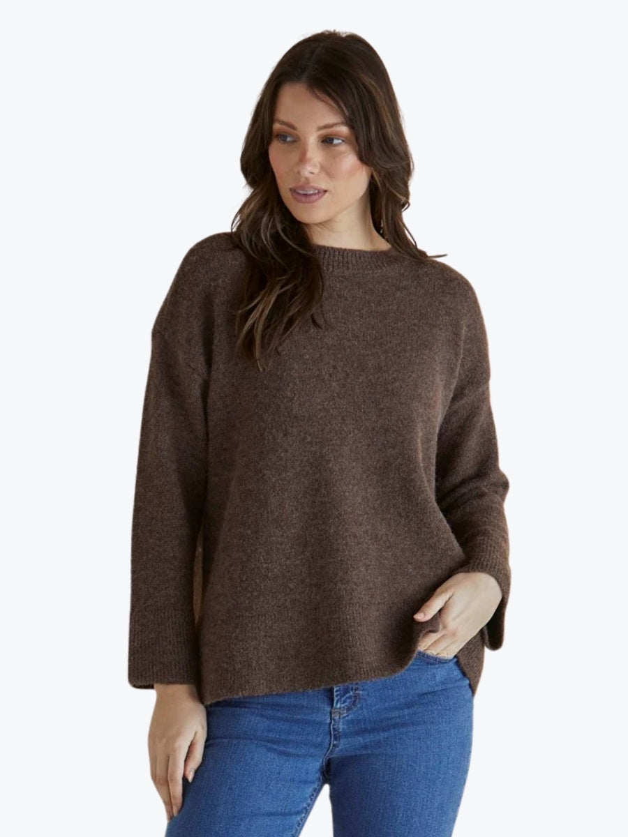 Betty Basics Edith Knit Jumper in Brown