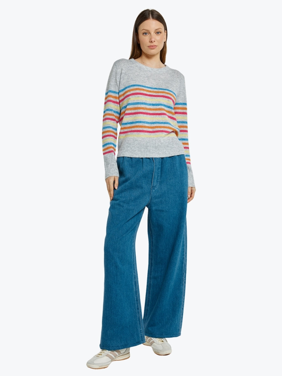 Betty Basics Elinda Sweater | Rainbow Stripe