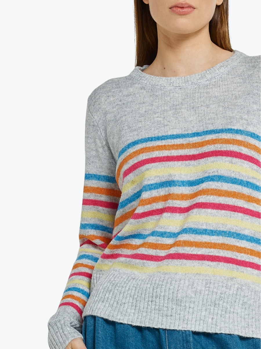 Betty Basics Elinda Sweater | Rainbow Stripe