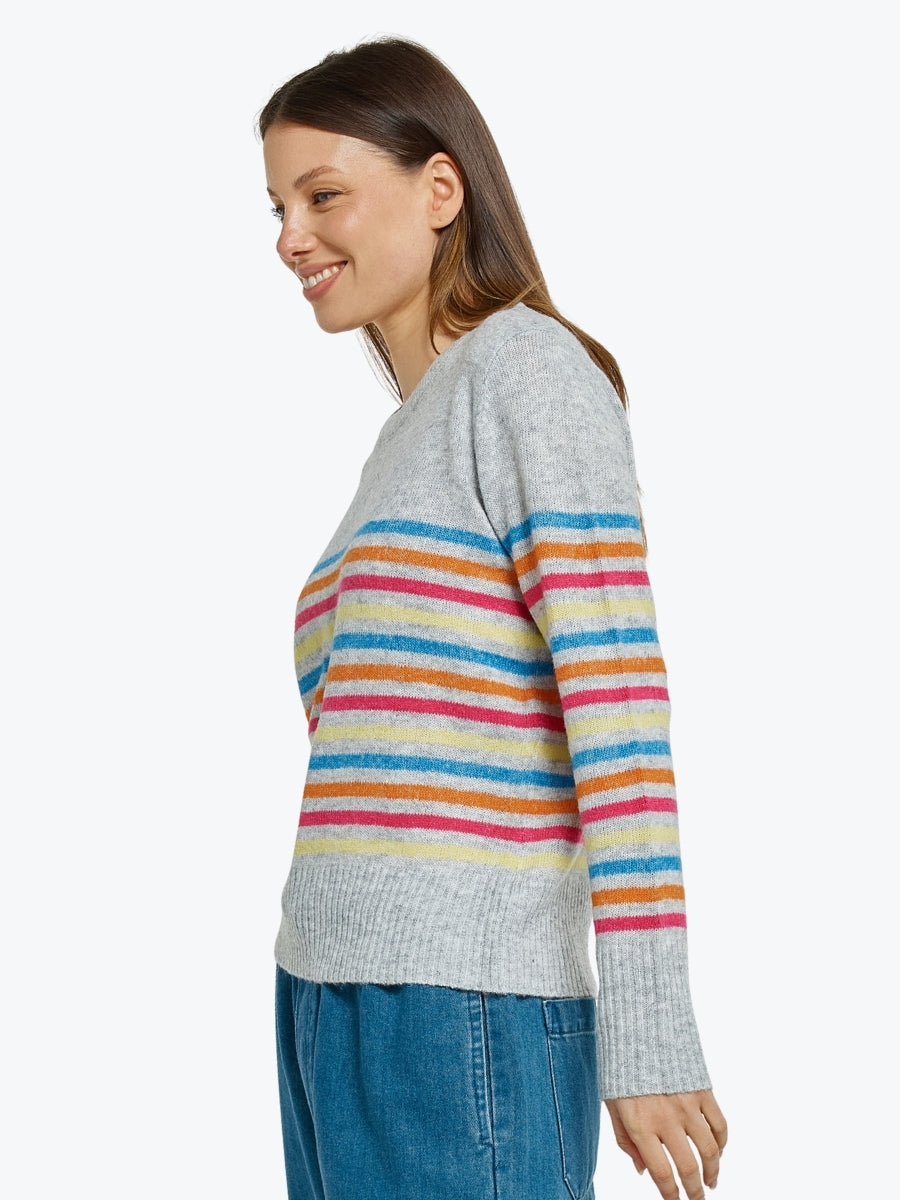 Betty Basics Elinda Sweater | Rainbow Stripe