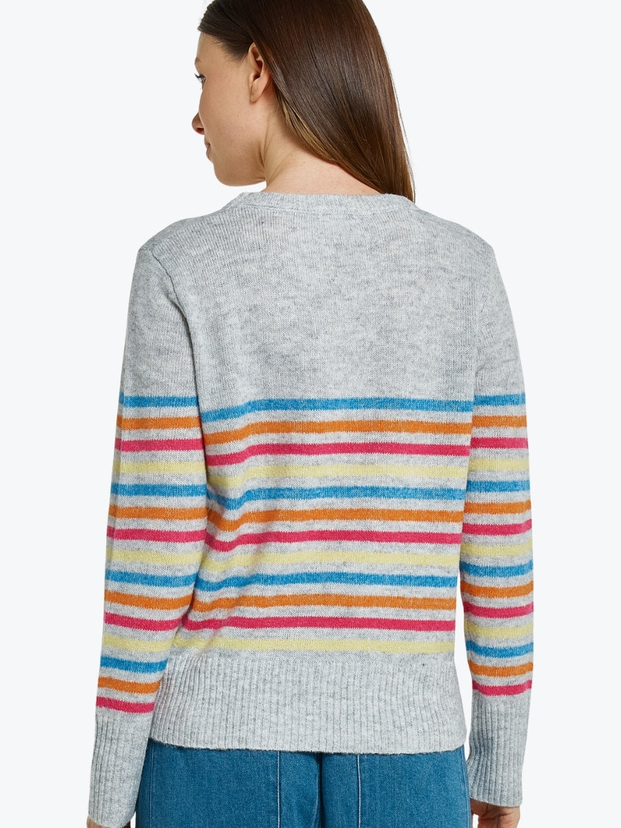 Betty Basics Elinda Sweater | Rainbow Stripe