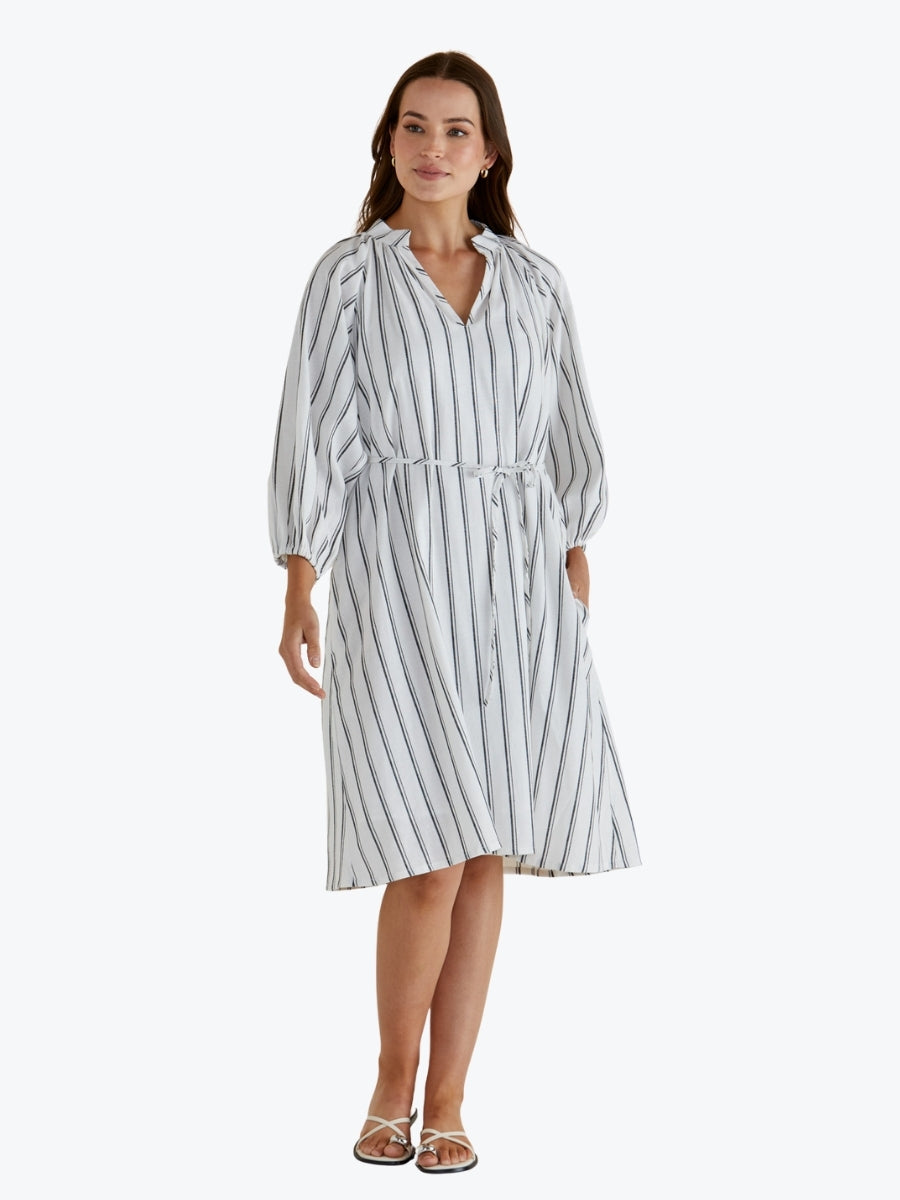 Betty Basics Jenna Dress in Black/White Stripe