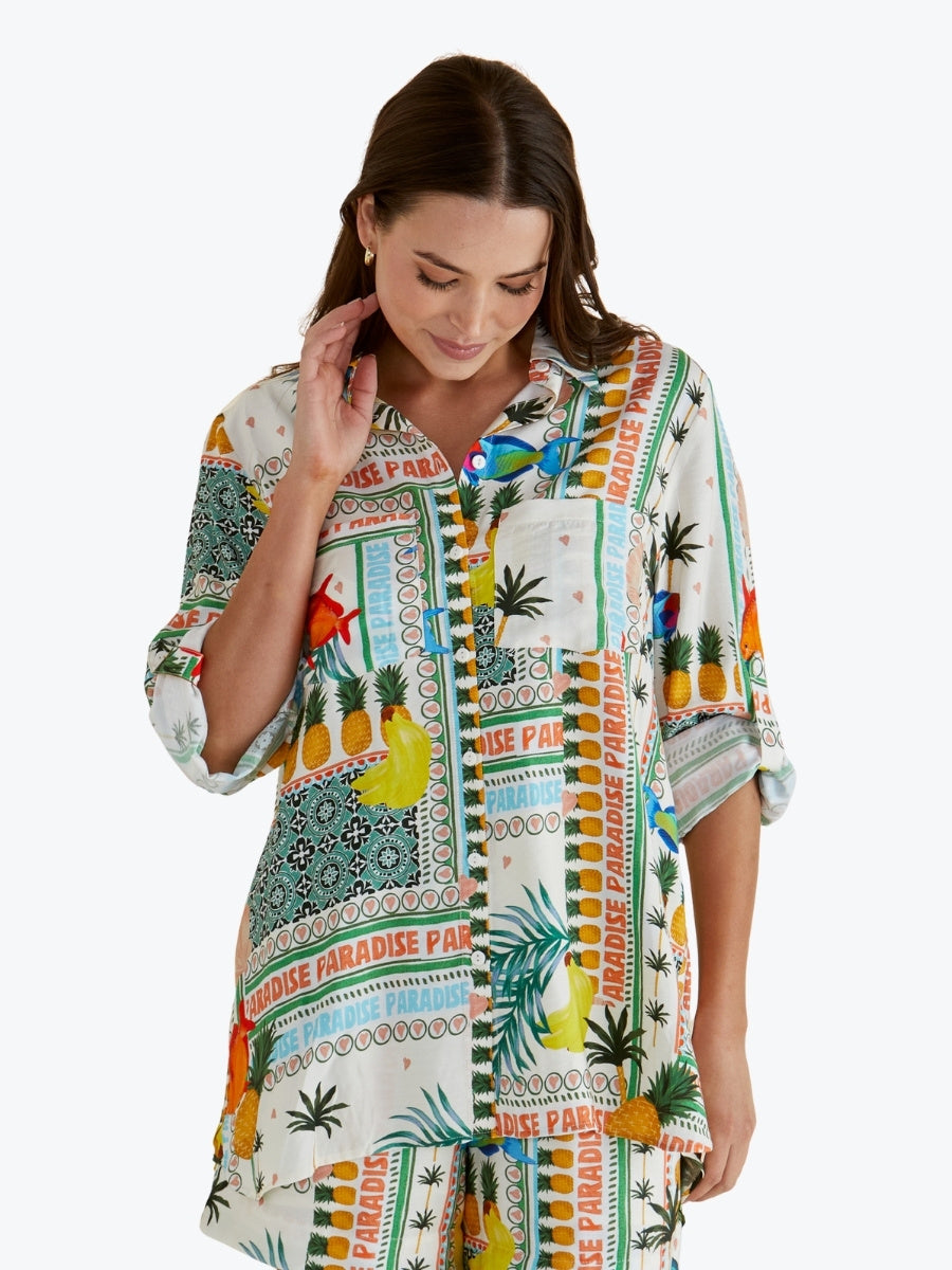 Betty Basics Mills Shirt in Paradise Print