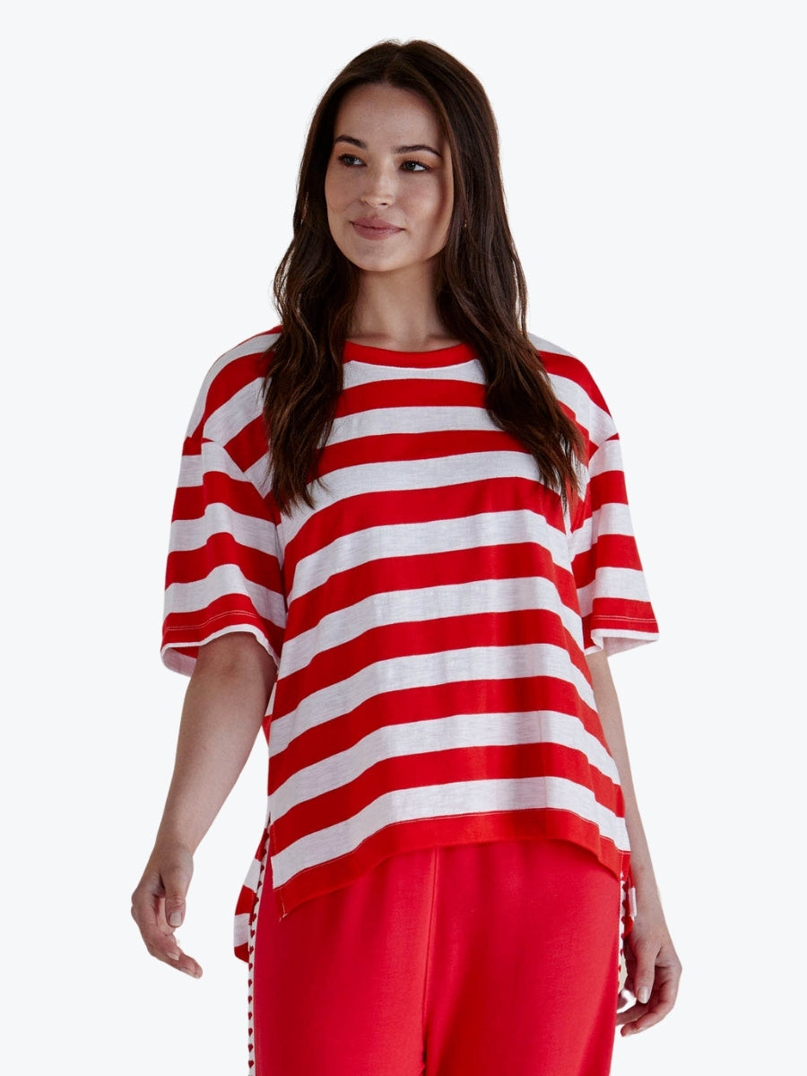 Betty Basics Relax Boxy Tee in Red Stripe