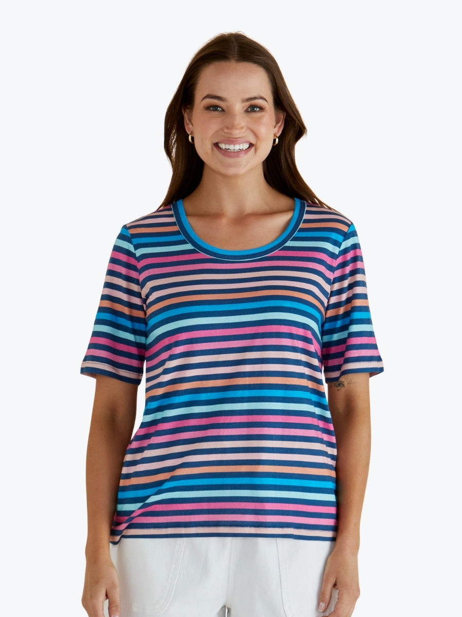 Betty Basics Riley Tee in Multi Stripe