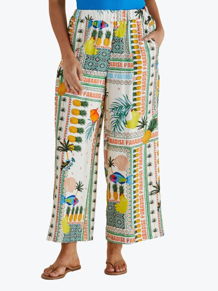 Betty Basics Sable Wide Leg Pant in Paradise Print