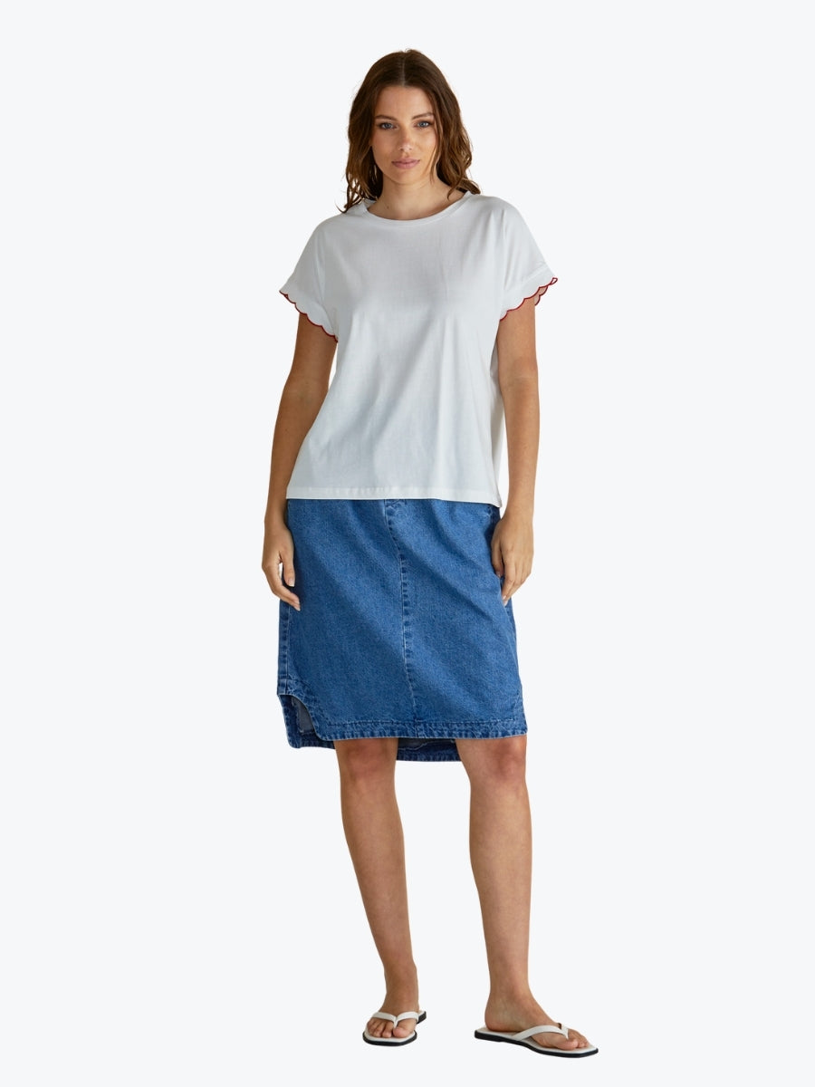 Betty Basics Sloane Scallop Tee