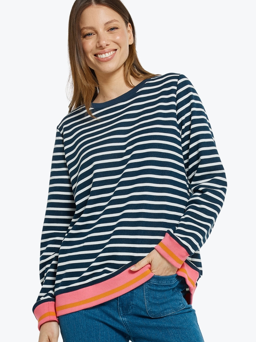 Betty Basics Tyra Sweat | Navy/White Stripe