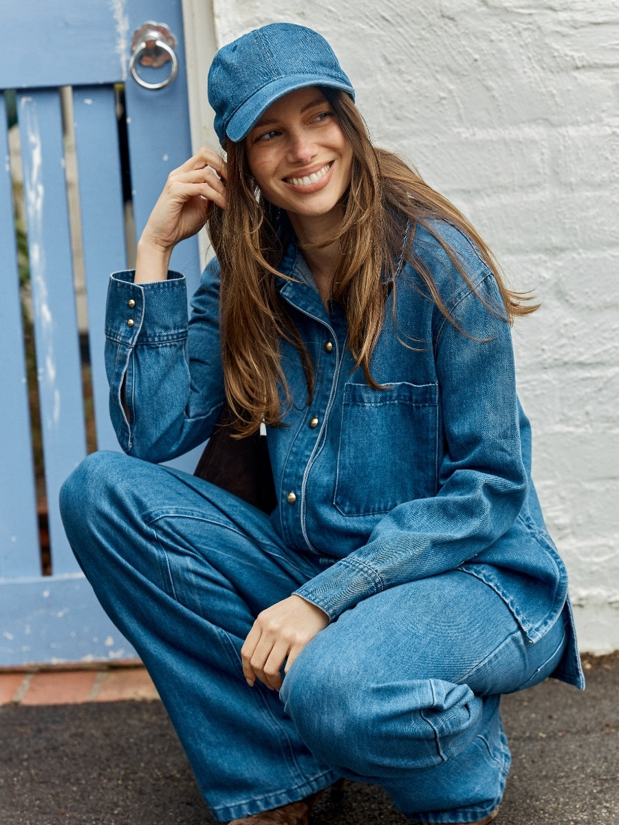 Betty Basics Vesper Denim Shirt | Mid Blue