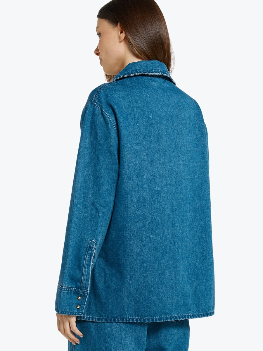 Betty Basics Vesper Denim Shirt | Mid Blue