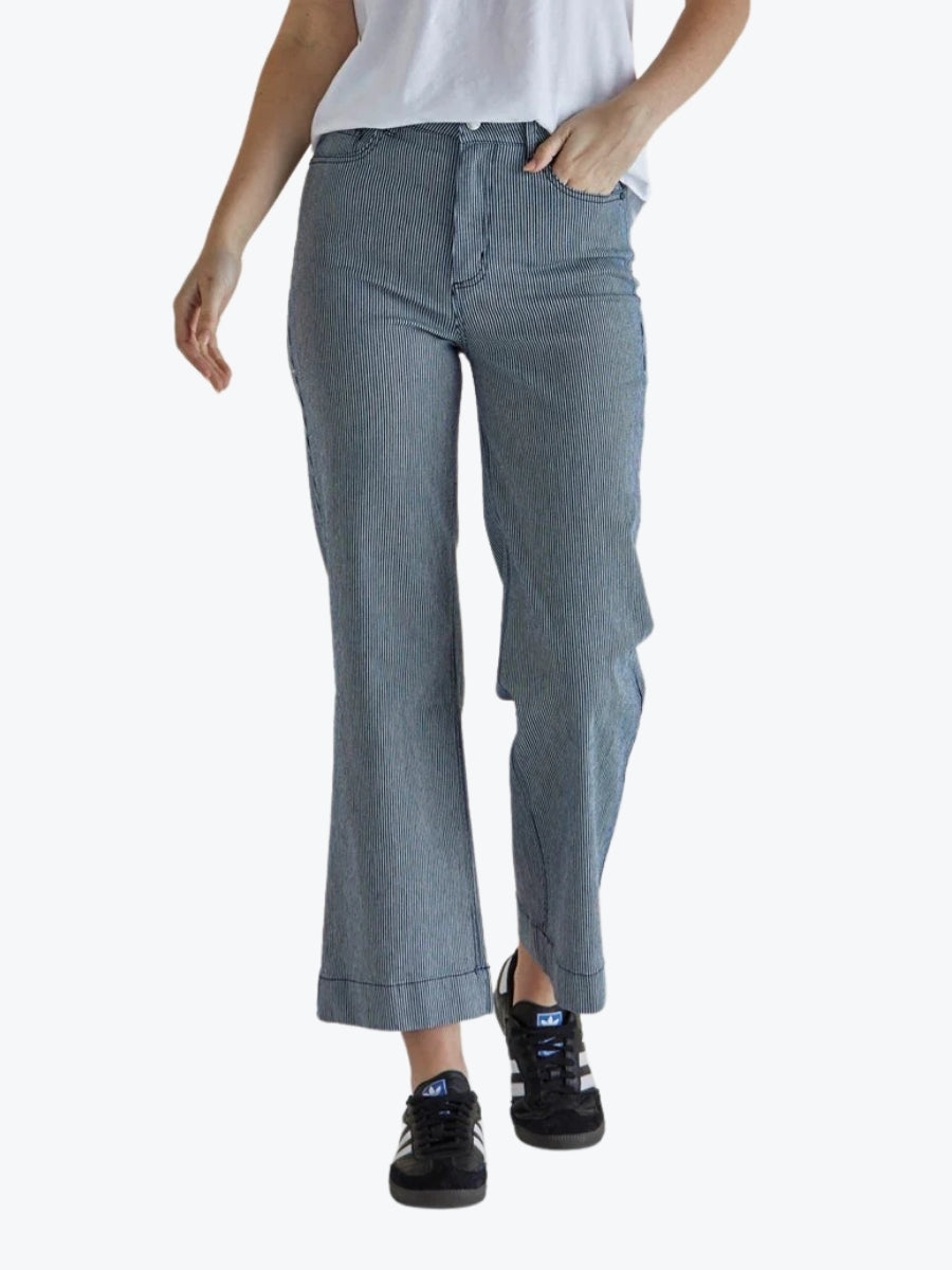 Betty Basics Willow Pinstripe Wide Leg Pant in Pinstripe