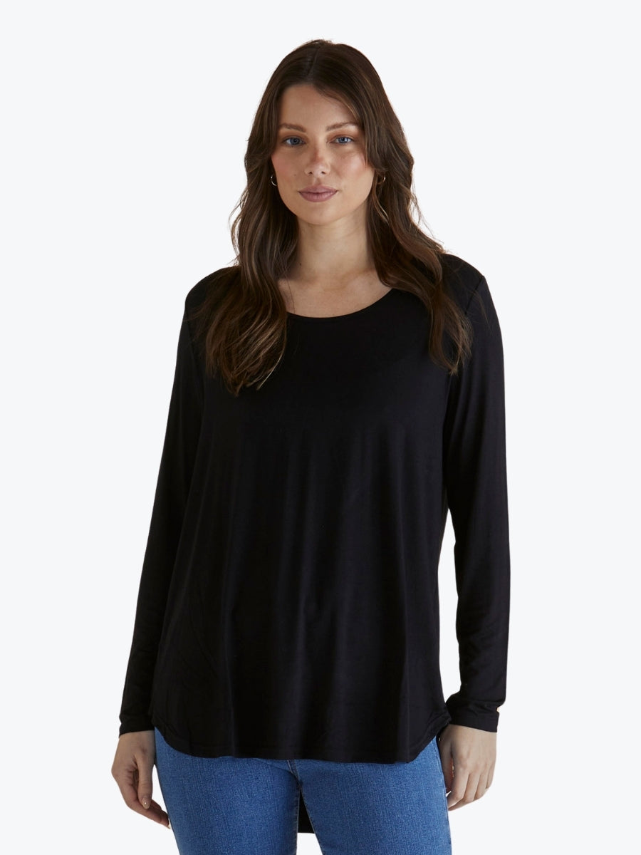 Betty Basics Yasmin Long Sleeve Top in Black