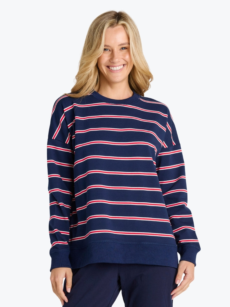 Betty Basics Ziggy Sweat | Navy/Red Stripe