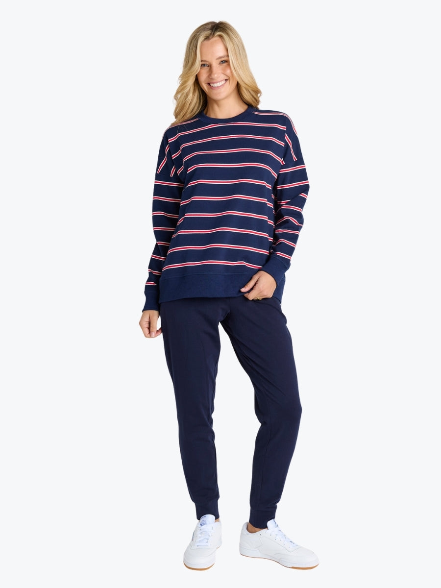 Betty Basics Ziggy Sweat | Navy/Red Stripe