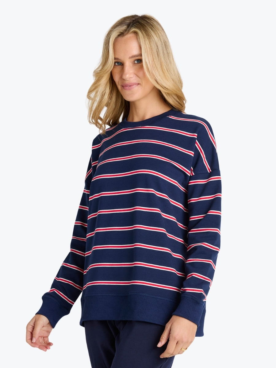 Betty Basics Ziggy Sweat | Navy/Red Stripe