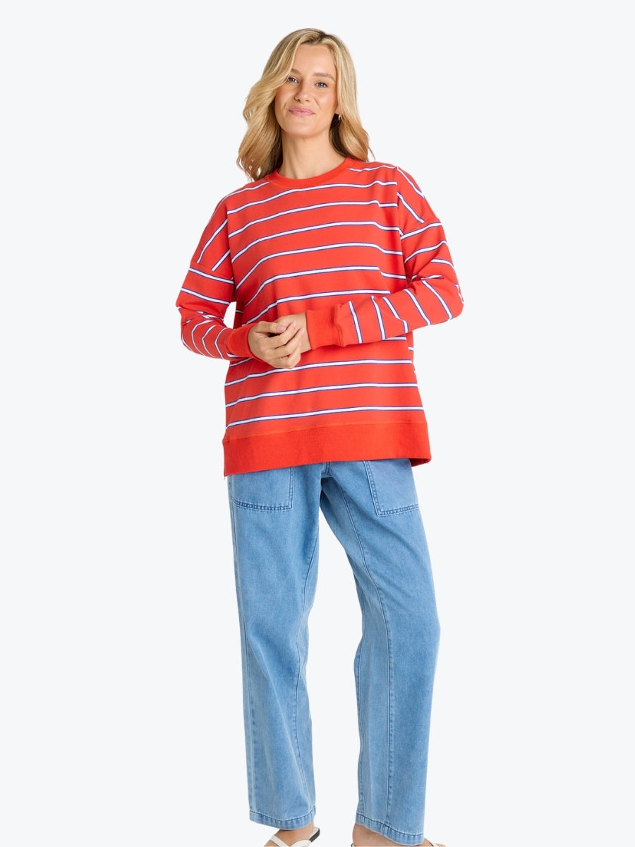 Betty Basics Ziggy Sweat | Red/White Stripe