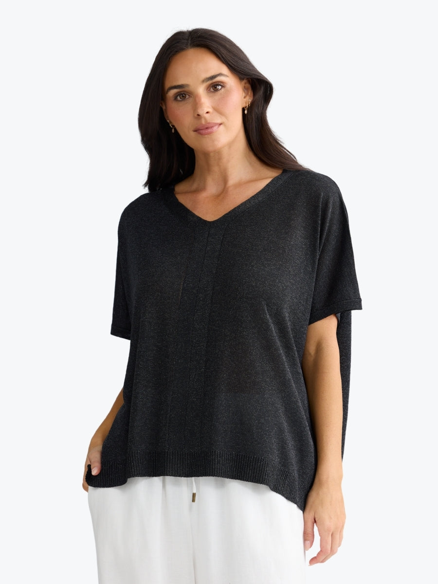 Brave + True Jessamy Top | Black W Silver