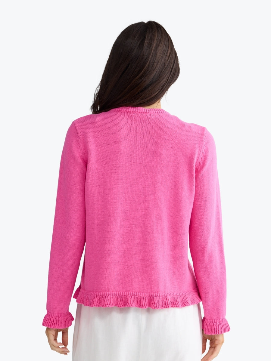 Brave + True Lorrie Frill Cardi | Hot Pink