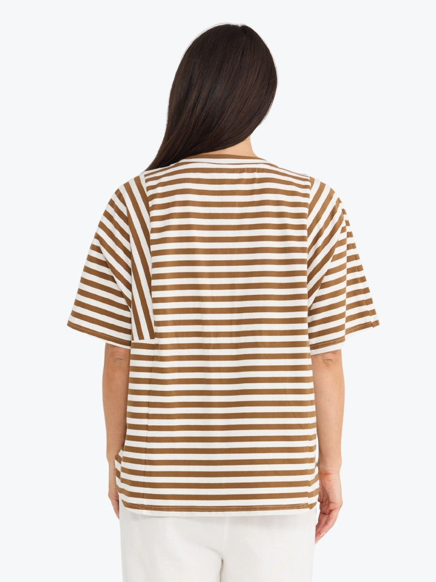 Brave + True Sana Tee | Beige Stripe