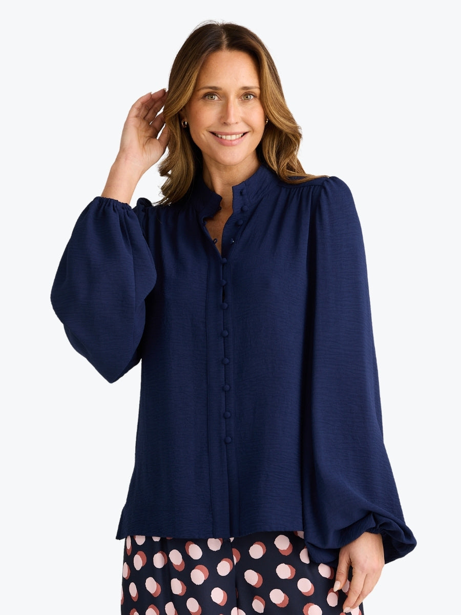 Brave + True Penny Blouse in Navy