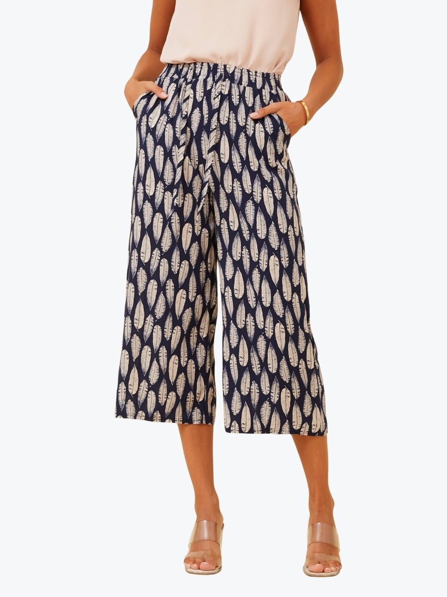 CKM 7/8 Pant in Navy Feathers