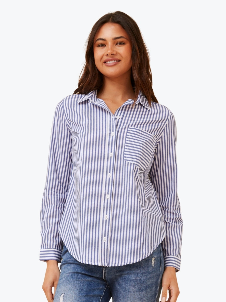 CKM Stripe Shirt in Indigo